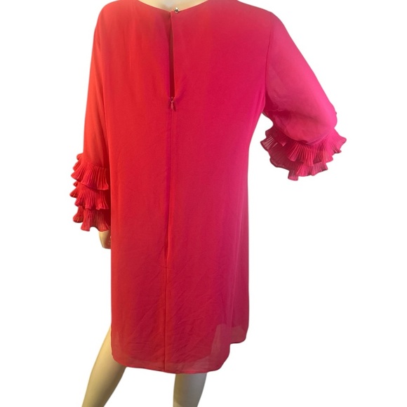 Vince Camuto Women's Chiffon Float Shift Dress with Pleated Sleeves - Picture 7 of 10